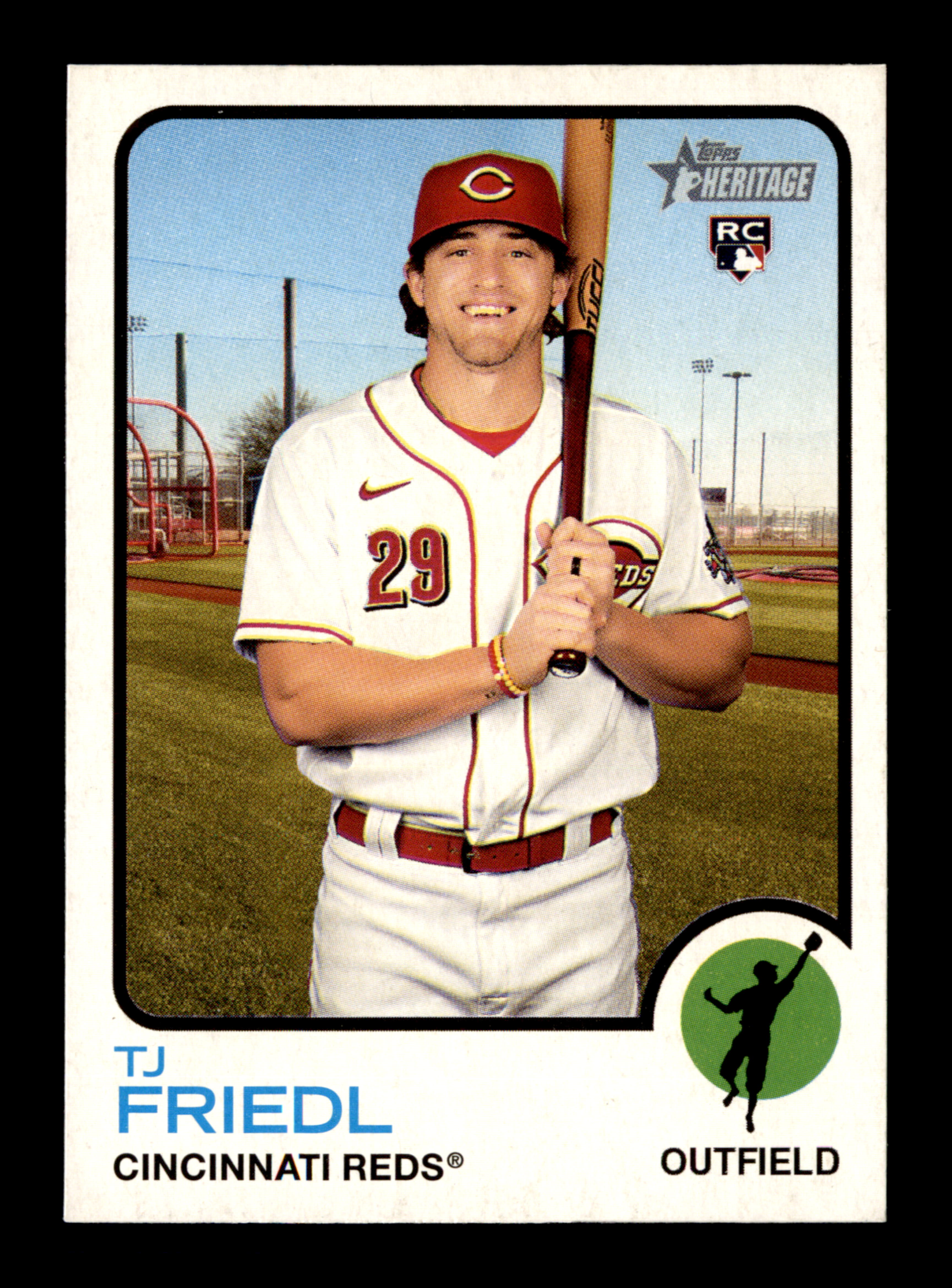 2022 Topps Heritage 98 TJ Friedl Rookie RC Cincinnati Reds Baseball