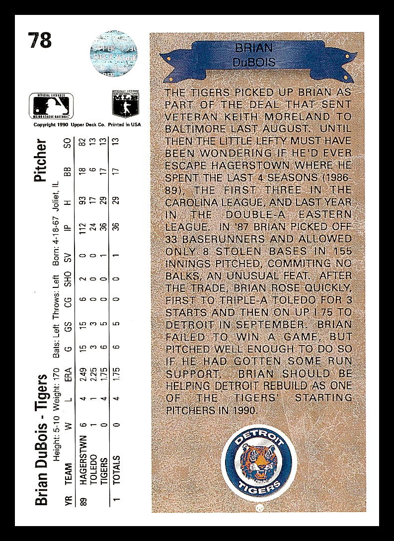 Upper Deck Baseball 1990 - Bild 168 von 174
