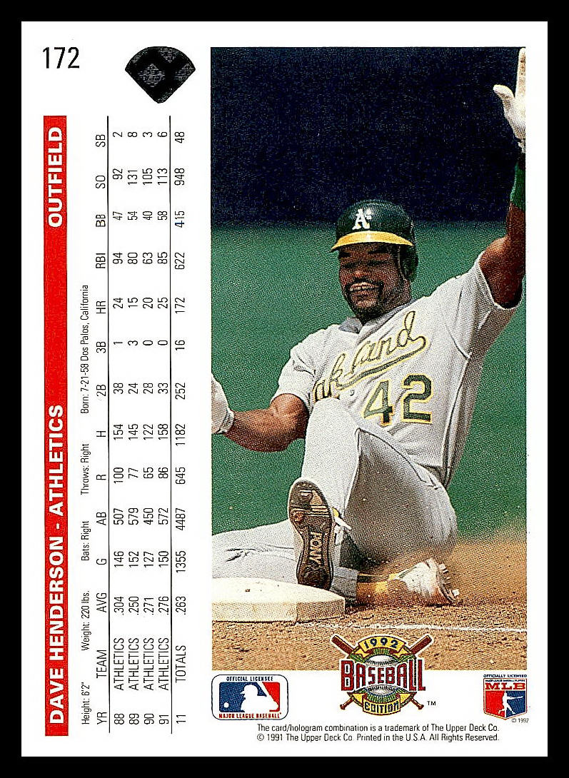 1992 Upper Deck Baseball - Picture 22 of 158