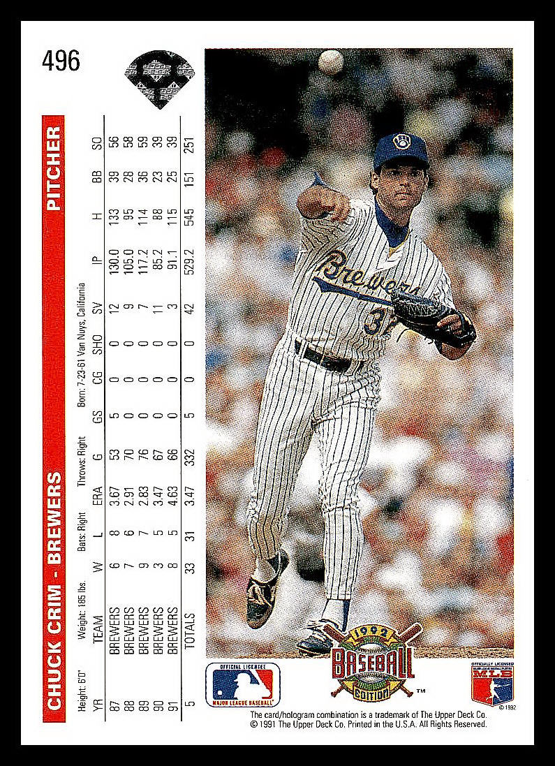 1992 Upper Deck Baseball - Picture 106 of 158