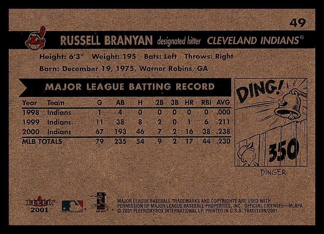 2001 Fleer Baseball - Tradition - Picture 49 of 59