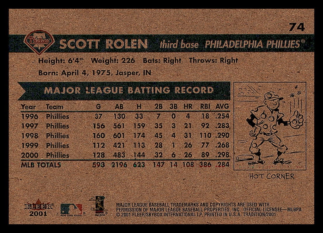 2001 Fleer Baseball - Tradition - Picture 55 of 59