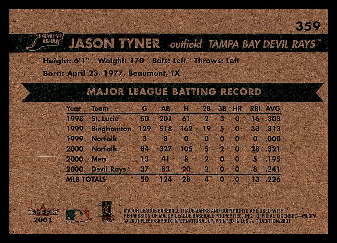 2001 Fleer Baseball - Tradition - Picture 38 of 59