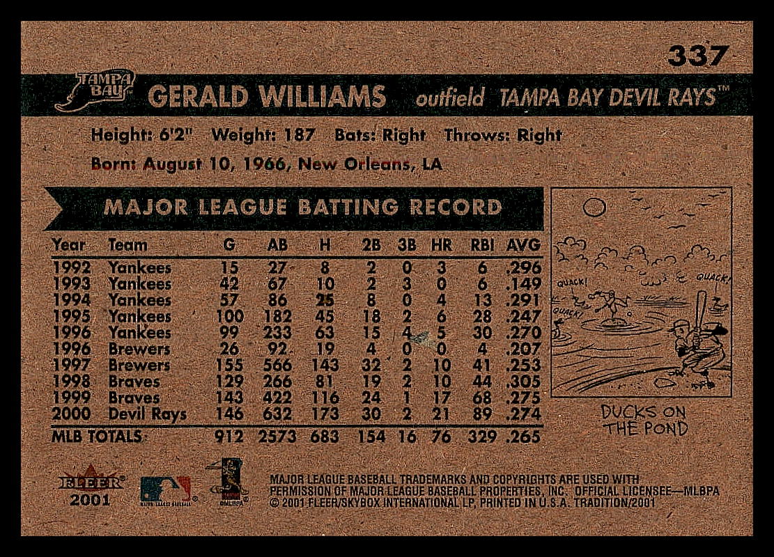 2001 Fleer Baseball - Tradition - Picture 34 of 59