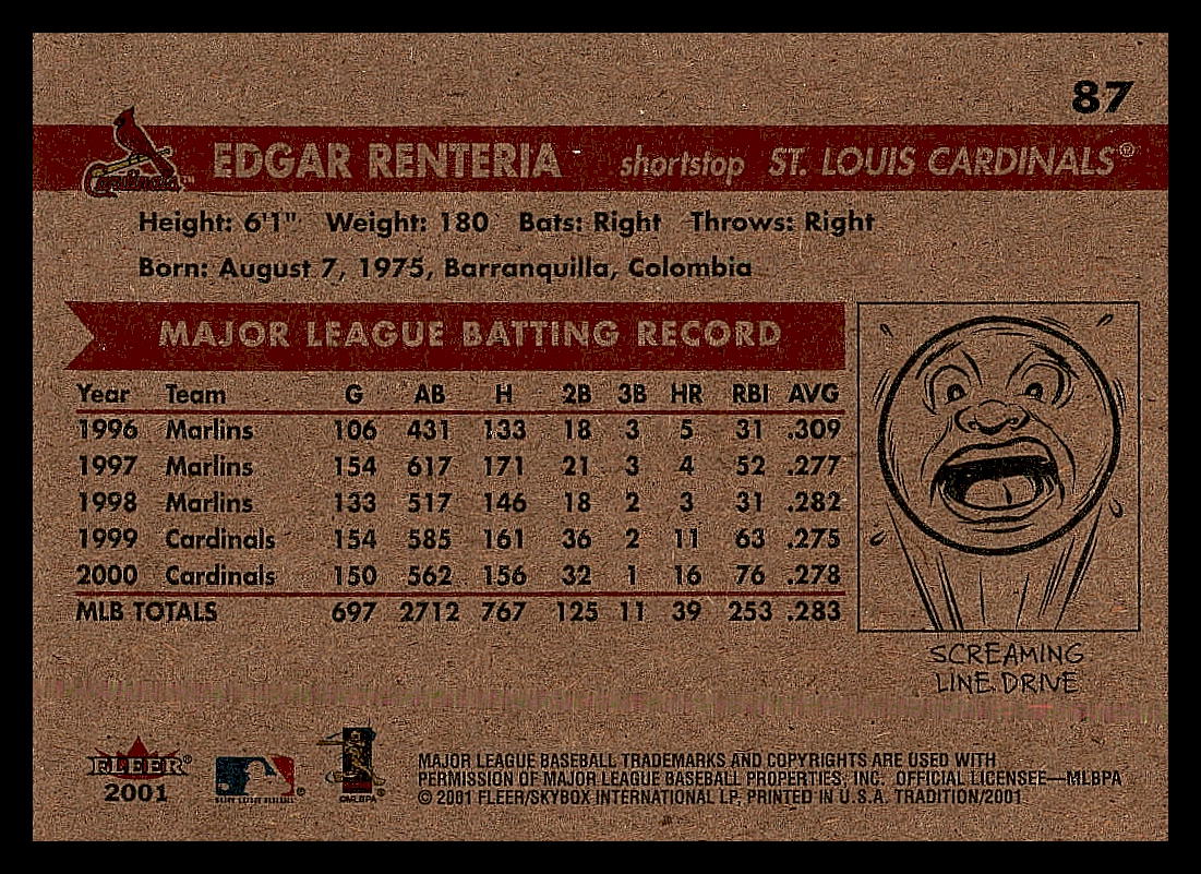 2001 Fleer Baseball - Tradition - Picture 57 of 59