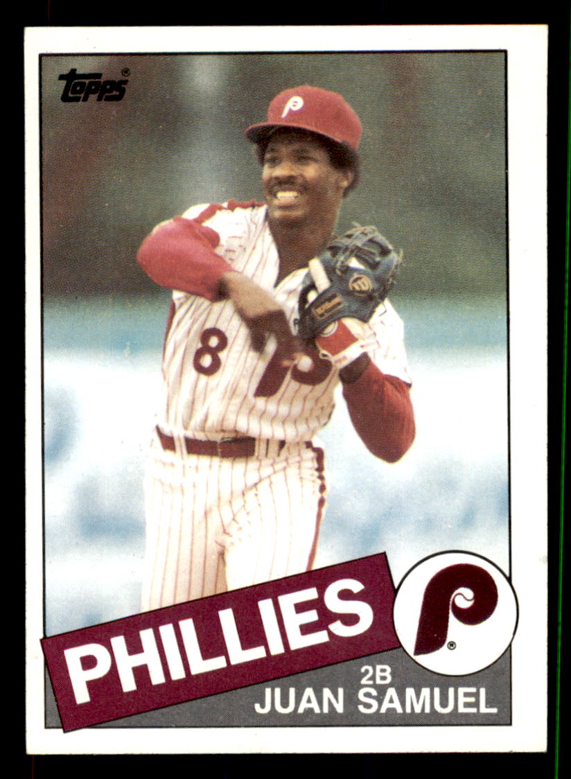  1985 Topps Baseball #265 Juan Samuel Philadelphia Phillies  Official MLB Trading Card (stock photos used) Near Mint or better condition  : Collectibles & Fine Art