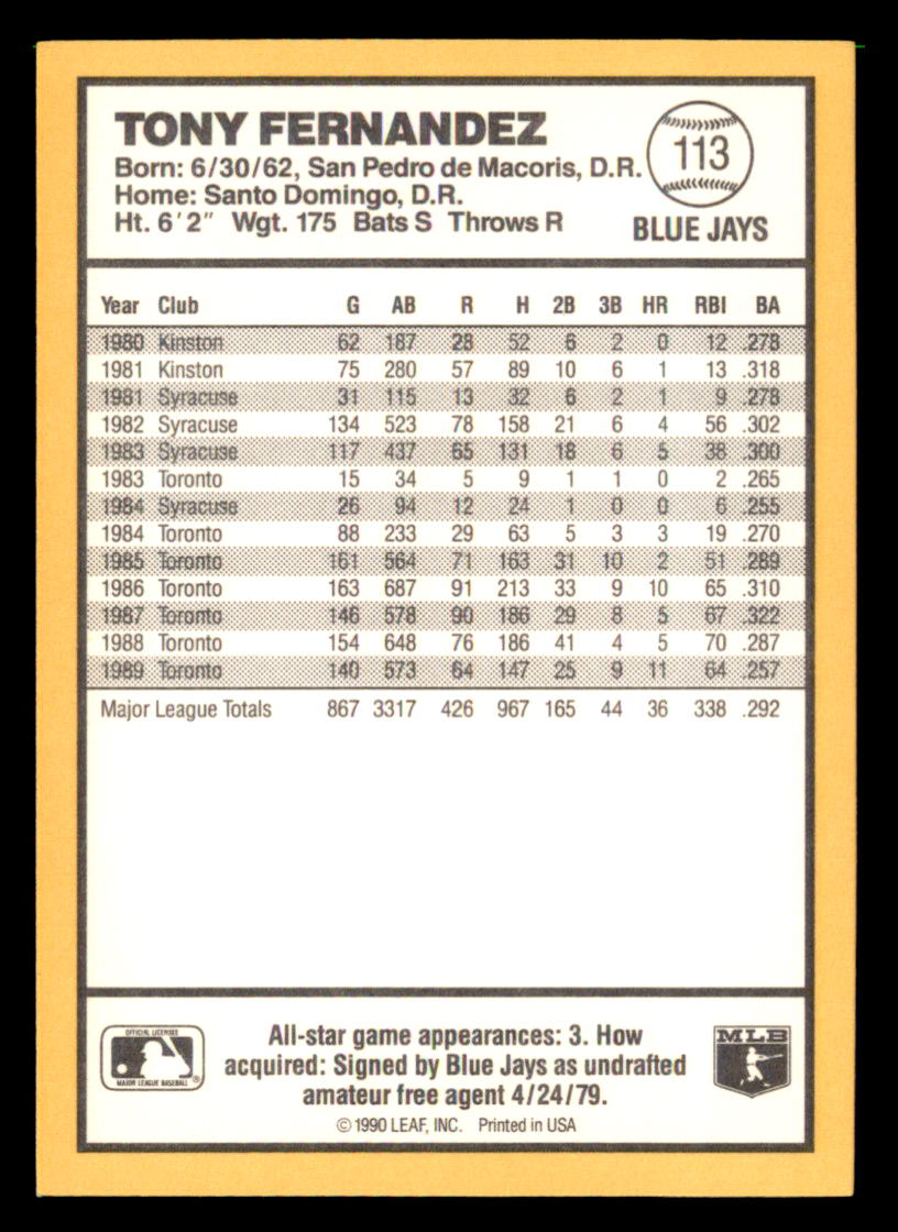 1990 Donruss Best of the AL Pick From List #101-144 - Picture 28 of 90