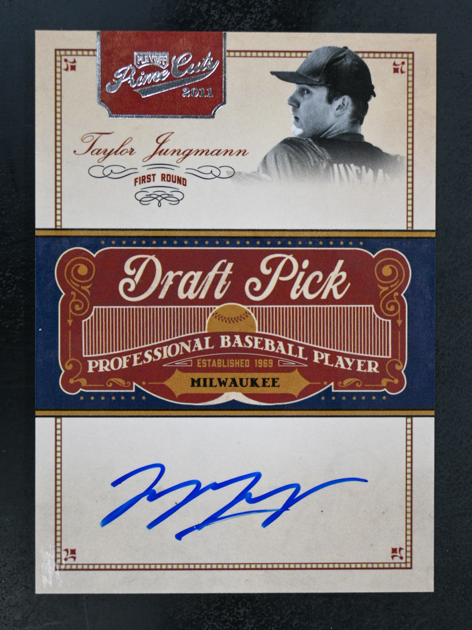 2011 Panini Prime Cuts #TJ Taylor Jungmann /2489 Draft Pick Signatures Brewers - Picture 1 of 2
