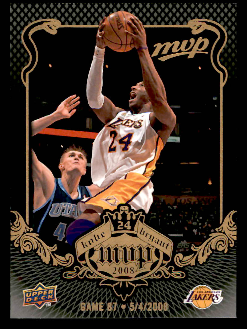 2008-09 Upper Deck MVP #KB-84 Kobe Bryant Kobe MVP Los Angeles Lakers - Picture 1 of 2