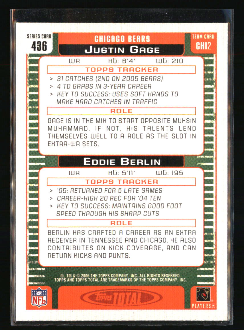 Chicago Bears Football Cards - Choose from 100s Qty Discount Pt 5 - Picture 135 of 315