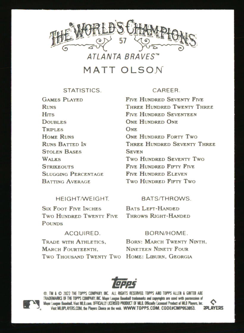 Atlanta Braves Baseball Cards Choose Player Qty Discount 100s to Choose - Picture 271 of 501