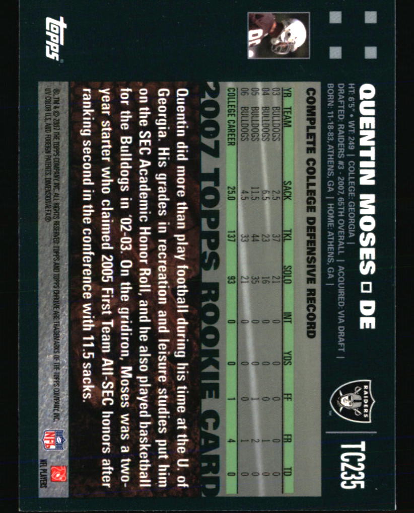 Tarjetas de fútbol americano Oakland Raiders - Elige entre 100 jugadores cantidad descuento - Parte 3 - Imagen 317 de 497