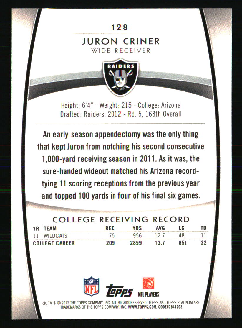 Tarjetas de fútbol americano Oakland Raiders - Elige entre 100 jugadores cantidad descuento - Parte 3 - Imagen 405 de 497