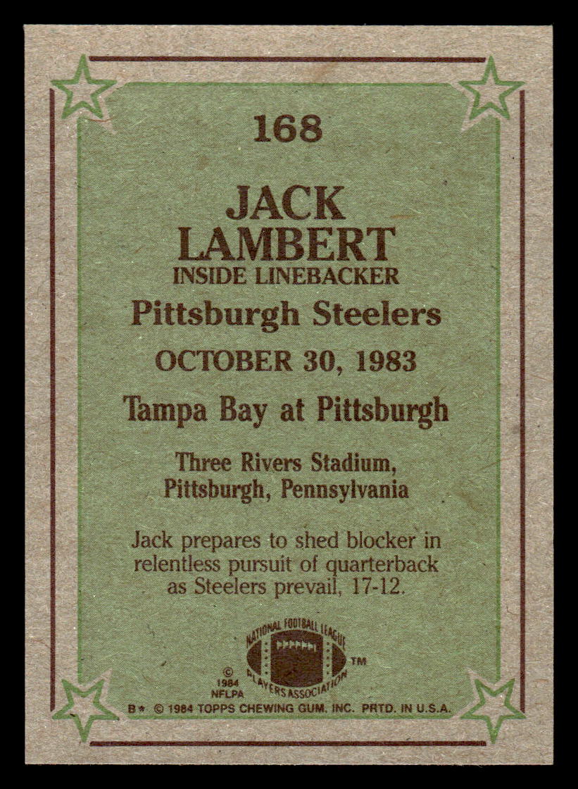 1984 Topps Jack Lambert