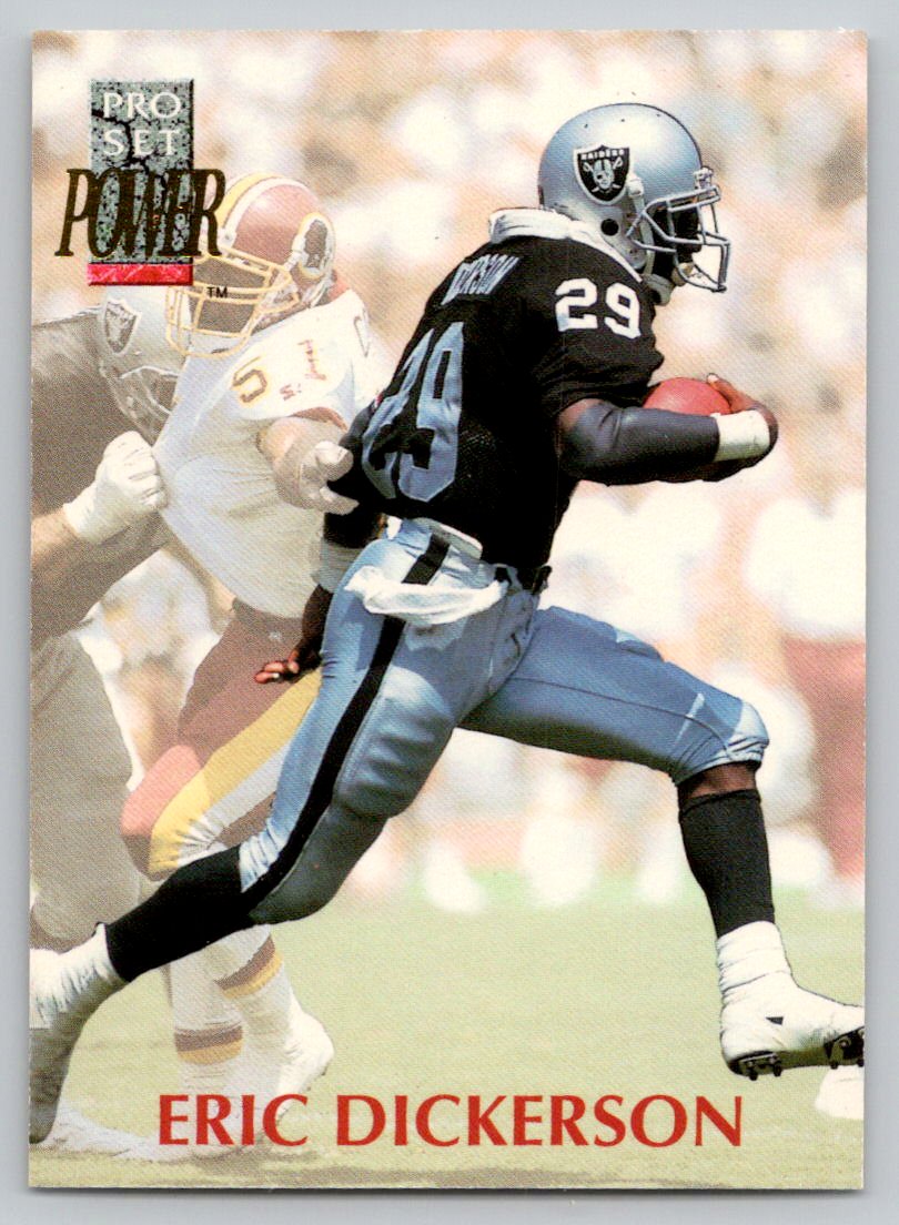 1992 Pro Set Power ERIC DICKERSON Los Angeles Raiders #129 HOF - FREE Ship!